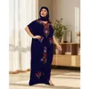 Vêtements ethniques Africain Plus Taille Caftan Coton Abaya O-Cou Jilbab Manches Courtes Style Lâche Dashiki Kaftan Robes De Dame Traditionnelles