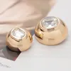 Botões de pano feminino moda fivela decorativa diamante incrustado metal diy botões costurados à mão