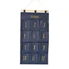 Opbergzakken 12 vakken Creatieve maand hangende tas Kastdeur Achterwand Hanger Stof Denim Verlichte kerstmand