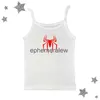 Dames Tanks Camis Y2k Tanktops Sexy Vrouwen Zomer Punk Y2K Harajuku Mouwloos Spider Gedrukt Panty Vest Femme Streetwear Grafische EMO Girlsephemeralew