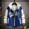 Trendy Hip Hop Hooded Baseball Uniform Unisex Lätt sportkläder Jacket Herrbomberjackor Autumn Coat Letter Tryckt 240113