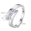 Sterling Silver 3 Stone Ring for Woman With Certificate Luxury Engagement Jewelry Trending Gift A Girl Sale 240112