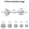 Stud Earrings ZCLCDSEL 1 Pcs Classic Stainless Stee CZ Zircon For Women Steel Ear Piercing Jewelry Men Boys Gifts