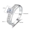 Accurate Brilliant 1ct To 2ct Ring With Certificate 100% 925 Silver Wedding Jewelry Pass Diamond Tester Female Gift 240112