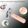 Fukuoka Mini Hammer FO-6028B Solid Wood Short Handle Octagonal Hammer 1LB High Carbon Steel Small Hammer Manual Hardware Tool 240112