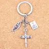 20 pièces mode bricolage porte-clés jésus croix livre sainte bible pendentifs hommes bijoux voiture porte-clés Souvenir pour cadeau 240112