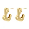 Stud Earrings ZHUKOU 4styles Glossy For Women Oval Shape Mosquito Coil Hoop 2024 Fashion Jewelry Wholesale VE1211