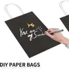 Kraft Bag Paper Gift Bags Reusable Grocery Shopping Bags for Packaging Craft Gifts Wedding Business Retail Party Bags