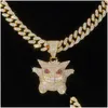 Met diamanten ingelegde elf hiphop hanger legering Fl diamant-strass Cubaanse ketting sieraden cadeau voor mannen en drop-levering Dhi1J