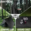 Raincoats Rain Wear 3 in 1 Raincoat Portable ltifunctional Outdoor Hooded Rain Poncho Hiking Poncho Raincoat Waterproof Outdoor Camping Tent Matvaiduryd