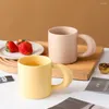 Muggar 1st 350 ml keramiskt kaffemugg kreativ nordisk handgjorda kopp ringhandtag för porslinskoppar dricker