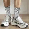 Chaussettes pour hommes Mode Nouveauté Doux Argent Gris Glitter Chaussette Polyester Sport Femmes Printemps Été Automne Hiver