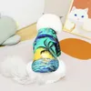 Vestuário para cães moda verão respirável floral para viagens poliéster fibra gato camisa cachorrinho mangas curtas pet traje roupas