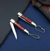 Mini Brass Folding Knife Keychain Stainless Steel Pocket Knives Small Utility Craft Wrapping Box Paper Envelope Cutter Tool