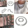 Chains 15Mm Cuban Link Necklaces Polishing Stainless Steel Necklace Bracelets Set For Men Women High Quality Jewelrychains6960845 Dro Dh5V0