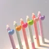 Stylos à Gel effaçables créatifs, 2 pièces, couleur bonbon, cœur d'amour, aiguille à encre bleue pour étudiants, papeterie coréenne, fournitures scolaires et de bureau