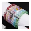 8mm glitter pedra pulseira estiramento frisado fios colorf contas de vidro para mulheres homens jóias artesanais presente entrega gota otyjg