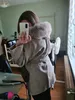 OFTBUY Oversize Lose Kaschmir Wolle Mischungen Echt Pelzmantel Winter Jacke Frauen Natürlichen Fuchs Pelz Kragen Kapuze Oberbekleidung Gürtel 240112