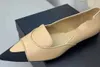 Kleidschuhe Damen Echtes Leder Flacher Mund Pumps Spitz Slim Fit High Heels Single Frühling Sommer