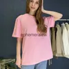 Camiseta feminina masculina e feminina algodão penteado 240g de manga curta verão cor sólida ombro caído em torno do pescoço all-matchephemeralew