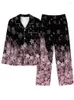 Pantalon deux pièces pour femmes, ensemble pyjama printemps-automne, imprimé à la mode, motif Tribal, décontracté, ample, 2024