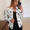 Women's Suits Woman's 3D/Stereo Pattern Print Casual Professional Small Blazer Top Long Sleeve Suit Half Open Collar Jacket