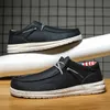 Casual schoenen voor heren Platte outdoor herensneakers Lichtgewicht bootschoenen Rijden Loafers Ademende heren canvas schoen Plus maat 39-48 240112