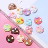 Figurine decorative 100 pezzi Kawaii Cartoon Chocolate Cookie Flatback Resina Lovely DIY Cabochon Scrapbook Artigianato Decor Accessori casa delle bambole