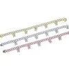 Nouveau pendentif papillon serti de Zircon 9mm de large chaîne de pieds bijoux bicolores chaîne de pieds pour femmes 230426