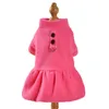 Dog Apparel Fashionable Pet Clothing Cozy Winter Dresses Pullover Skirt With Traction Ring Warm Puppy Plush For Small