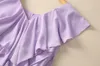 2024 Spring Pure Color Panel Dress Purple Sleeveless V-Neck Long Maxi Casual Dresses A3J101744