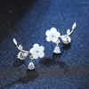 Stud Earrings NEHZY Silver Plating High Quality Retro Simple Cubic Zirconia Shell Flower Fashion Earring Jewelry