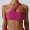 Vrouwen één schouder sportbeha top push-up fitness yoga ondergoed sport tops voor ademend hardloopvest gymkleding 240113