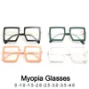 Sunglasses Oversized Minus Glasses For Women Men Thick Frame Anti Blue Rays Eyeglasses Luxury Clear Computer Myopia Eyewear With Diopter