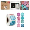 500pcs roll 10 Styles Flowers Heart Thank You Adhesive Sticker Scrapbooking Handmade Business Packaging Seal Decoration Stickers ZZ