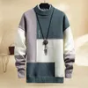 Modny wiosenny sweter luźne termiczne grube streetwearu Zimowy sweter Knited Sweter Mężczyźni świąteczny sweter 240113