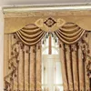 Embroidered Blackout Curtain for Living Room Curtain for Bedroom Windows European Chenille Valance Tulle European Brown 240113