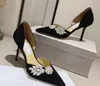 Primavera/Estate Nuove scarpe firmate di lusso Stesso stile Decorazione con diamanti d'acqua Tacco sottile Tacco alto da donna formale
