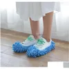 Schwämme Scheuerschwämme Fast Mop Schuh Er Mtifunction Solid Staubreiniger Haus Badezimmer Boden Schuhe Reinigung Mop Slipper 6 Farben FY562 Dhgq7