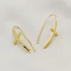 Boucles d'oreilles Adixyn en forme de croix, cerceau pour hommes et femmes, bijoux couleur or, accessoires de perçage en cuivre, N04142