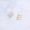 Studörhängen Zhijia Fashion Flower Crystal for Women Cubic Zircon Lovely Earring Lady Jewelry