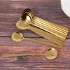 Coffee Scoops 36X Round Shape Spoon Stainless Steel Mini Teaspoons Sugar Dessert Ice Cream Soup Spoon(Gold)