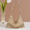 Rhinestone Decor Evening Bag Women's Knutted Handväskor Glitter Clutch Purses For Wedding Prom Party 240112