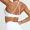 Women's Tanks Women White Sports Bra With Pad Gym Fitness Yoga Underwear Girls Breathable Workout Training Clothes Running Vest Sportswear