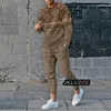 Autumn Men's Tracksuits sätter tryck ut långärmad t -shirt byxor 2 bitar kläder 3D randiga streetwear överdimensionerade casual kostymer 240112