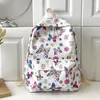 School Bags Women Backpack Large Capacity Butterflies Print Casual Book Nylon Cute Fashion Simple Floral For Outdoor Camping