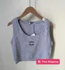 T-shirt femme tricoté T-shirt de créateur brodé pour femme Débardeur de sport de yoga 39227 9ST5