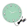 Wandklokken Klok Kliniek Decor Uurwerken Tandheelkundige Teken Afdrukken Art Orale Rustige Sweep Ronde Horloge Tandarts Cadeau