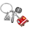 Keychains Firefighter Safety Equipment Fireman Gifts Truck Keychain Fathers Day Gofts Alloy