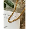 Link Bracelets Brass Simply Rhinestoned Cuban Choker Necklace Women Jewelry Designer T Show Runway Gown Rare INS Japan Korean Trendy